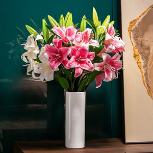 unique design 3D printing big giant silk bud funeral decorative lily artificial flowers for home decor