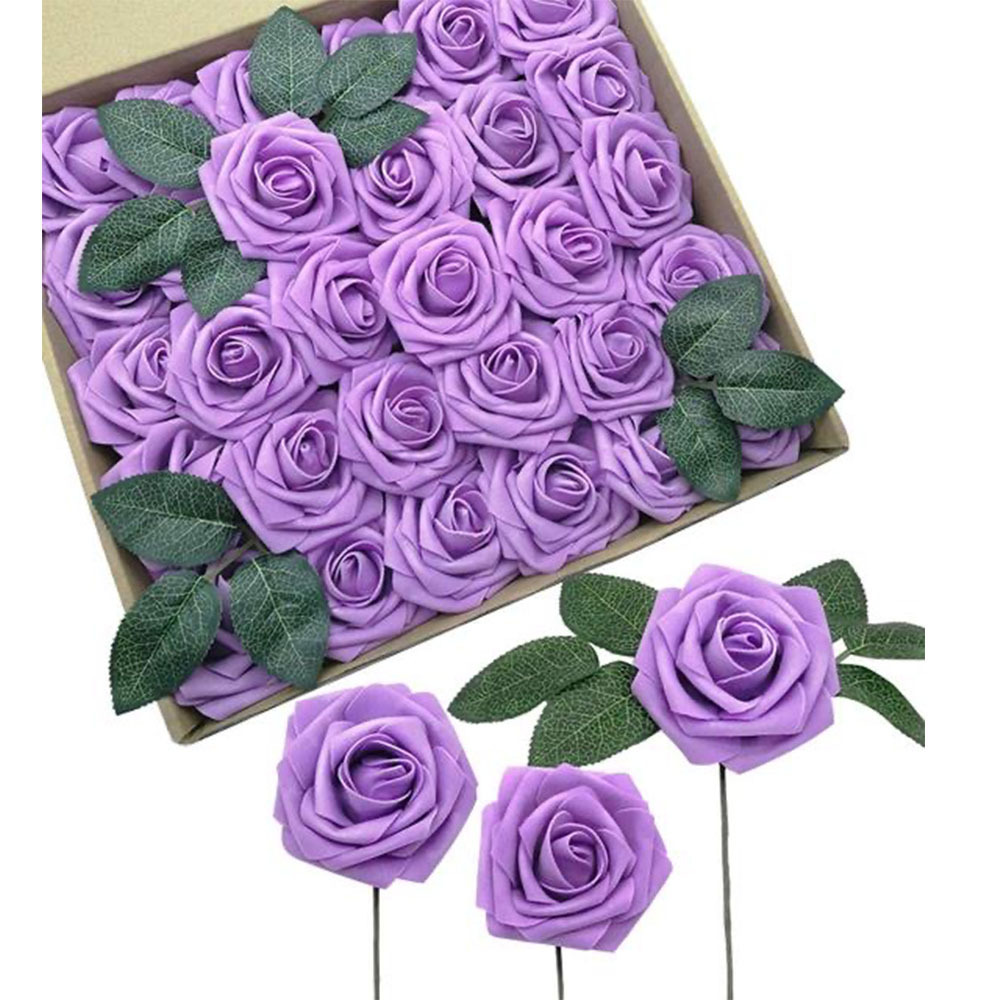 Artificial flowers Fake Roses with Stems DIY Wedding Bouquet Floral Arrangement Wedding background Bridal shower party Home Deco