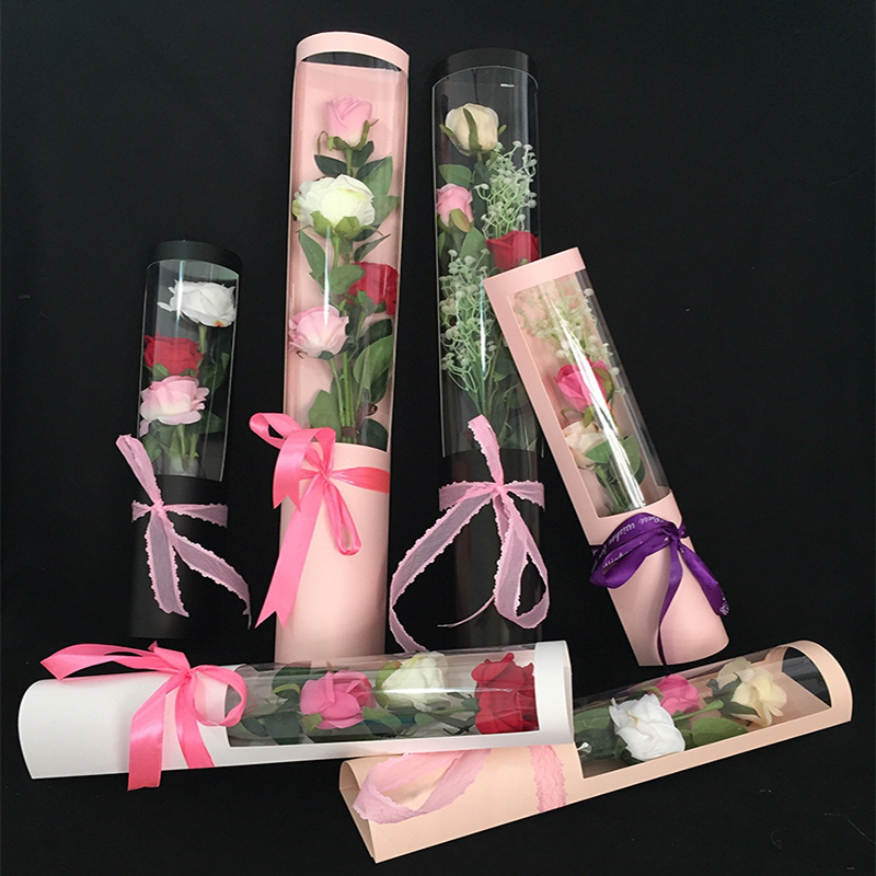 Best Valentine Mother Day Flower Gift Anniversary celebration Artificial Rose Box Gift Wedding Decoration Rose in a cylinder box