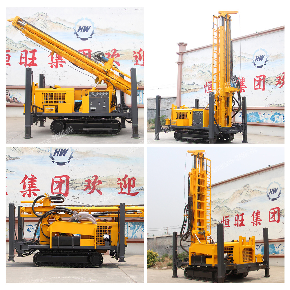 Hengwang dth 300m cheap small sunmoy swivel rotary head water well drilling rig machine with truck for sale