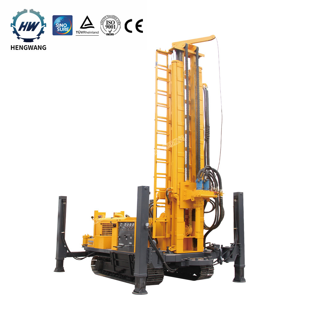 Hengwang dth 300m cheap small sunmoy swivel rotary head water well drilling rig machine with truck for sale