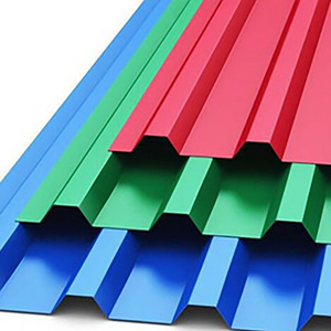 African Corrugated Steel Roofing Sheet IBR DX51D PPGI Wavy Trapezoid Shape PPGI Sheet