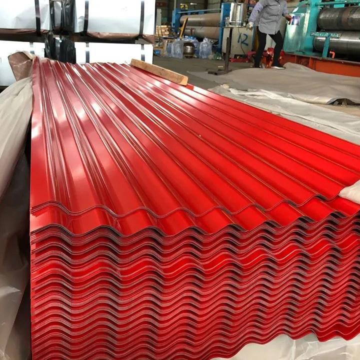 African Corrugated Steel Roofing Sheet IBR DX51D PPGI Wavy Trapezoid Shape PPGI Sheet