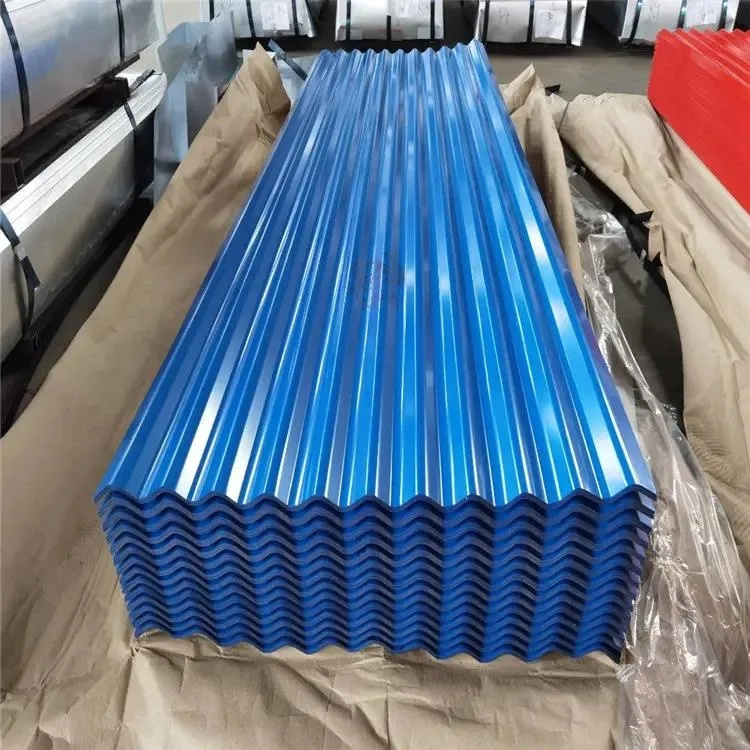 African Corrugated Steel Roofing Sheet IBR DX51D PPGI Wavy Trapezoid Shape PPGI Sheet