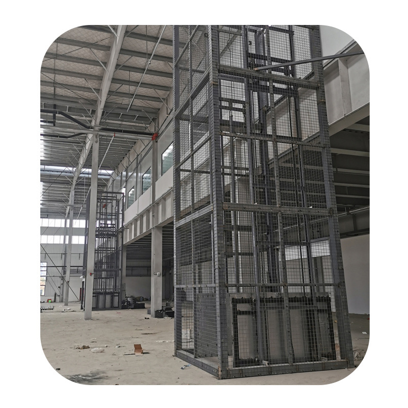 First class quality goods elevator platform industrial hydraulic vertical guide rail cargo lift with customized service