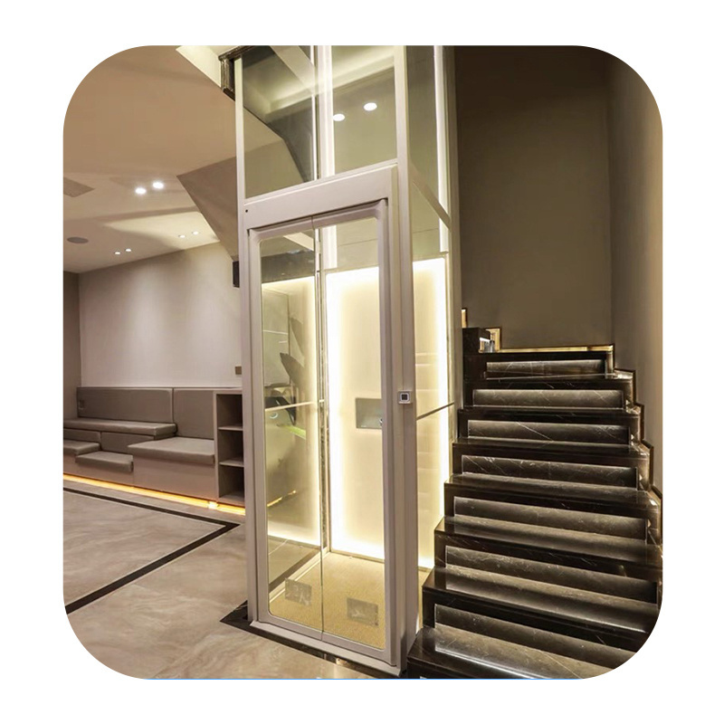 customized outdoor indoor vertical elevator panoramic home platform lift hydraulic glass home elevator for villa home private