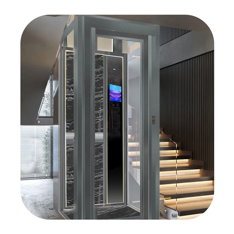 customized outdoor indoor vertical elevator panoramic home platform lift hydraulic glass home elevator for villa home private