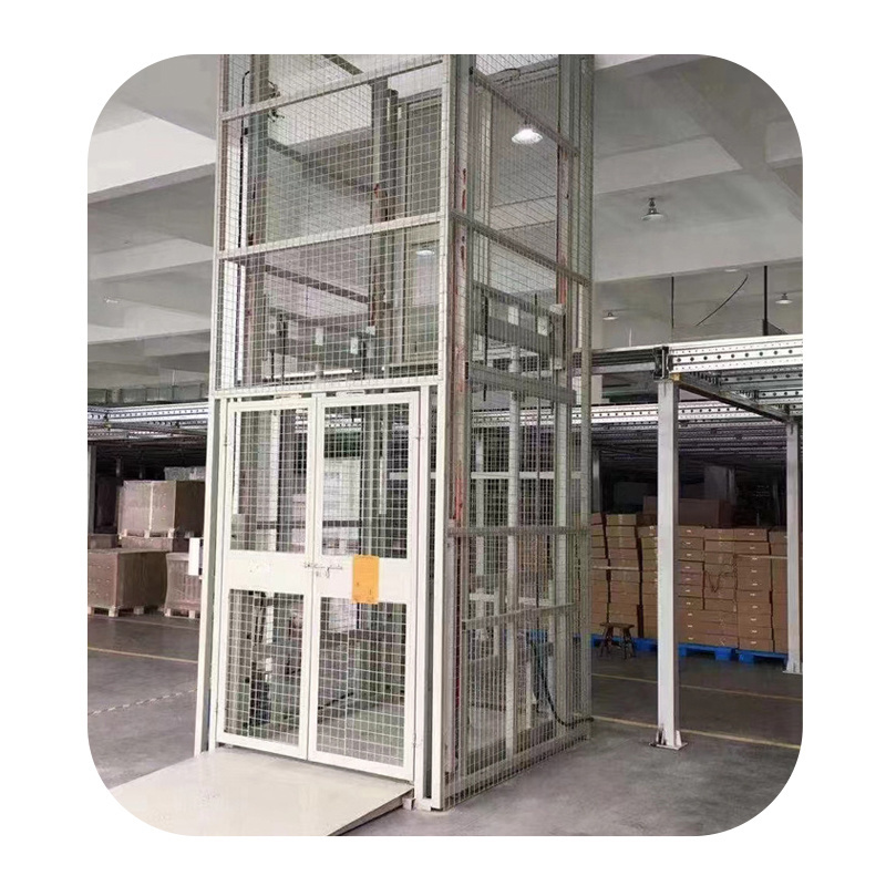 First class quality goods elevator platform industrial hydraulic vertical guide rail cargo lift with customized service