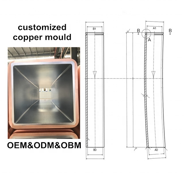 Foundry Equipment Copper Mould Tubes  Custom High Quality Round Rectangular Copper Mould Tube