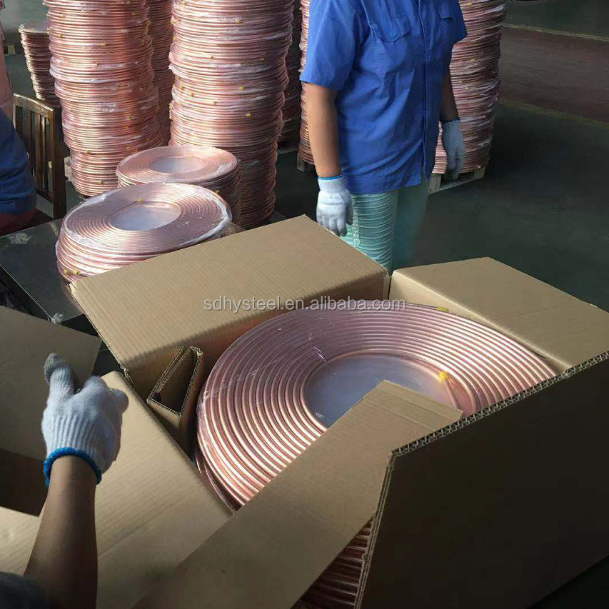 Pancake Copper Tube 1/4'' 3/8'' 1/2'' 5/8'' Refrigeration Copper Pipe Flexible For Air Conditioner