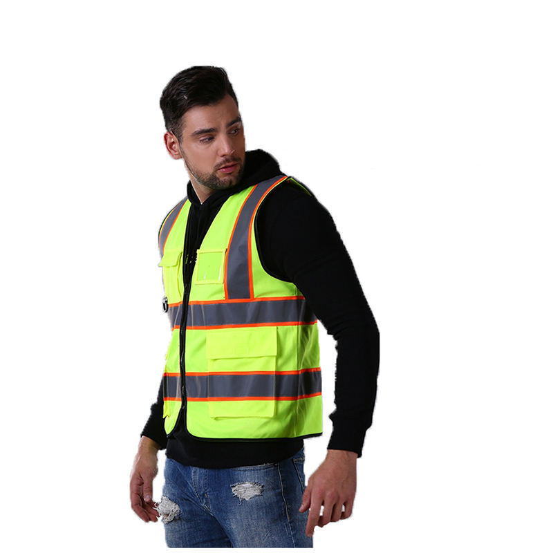 Driving Reflective Safety Suit Waterproof Reflective Jacket Safety Vest With Pocket Two horizontal and two vertical reflective