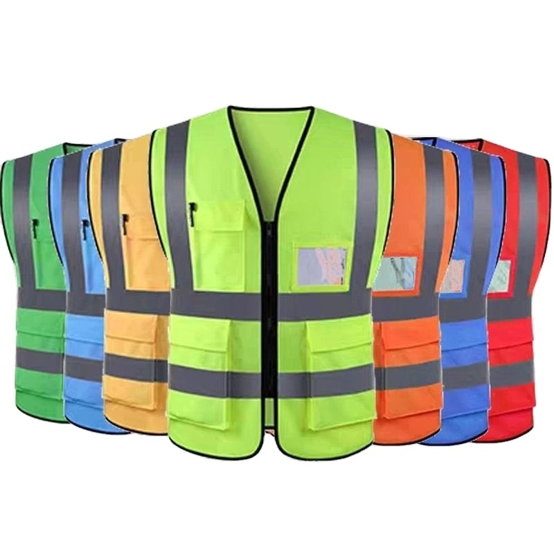 Free Sample High Safety Vest Reflective Jacket Reflective Vest With Pockets