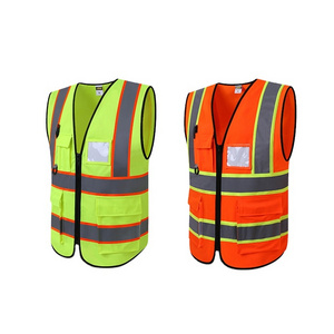 Free Sample High Safety Vest Reflective Jacket Reflective Vest With Pockets