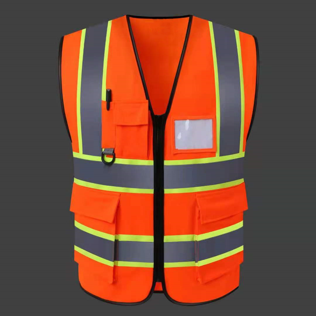 Free Sample High Safety Vest Reflective Jacket Reflective Vest With Pockets