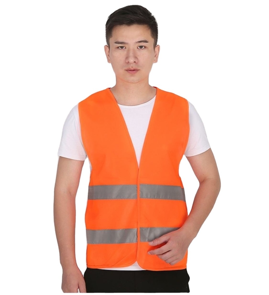 Construction 3m Reflective Stripes Safety Vest Hi-vis Yellow Knitted Vest