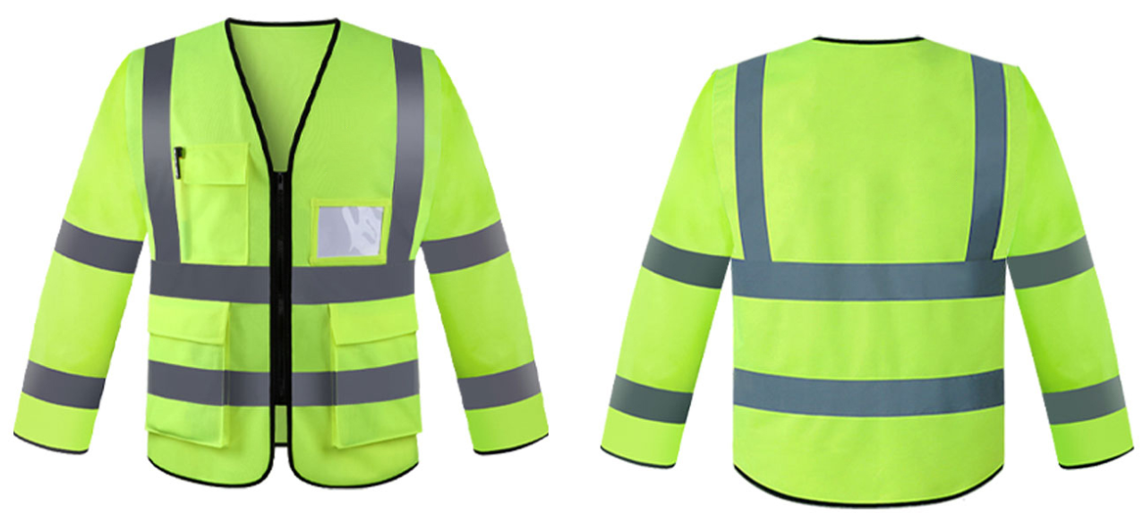 Construction 3m Reflective Stripes Safety Vest Hi-vis Yellow Knitted Vest