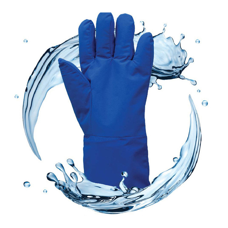 Wholesale EN 511 38 cm Blue Cryogenic Liquid Nitrogen Freezer Gloves Waterproof Warm Work Gloves