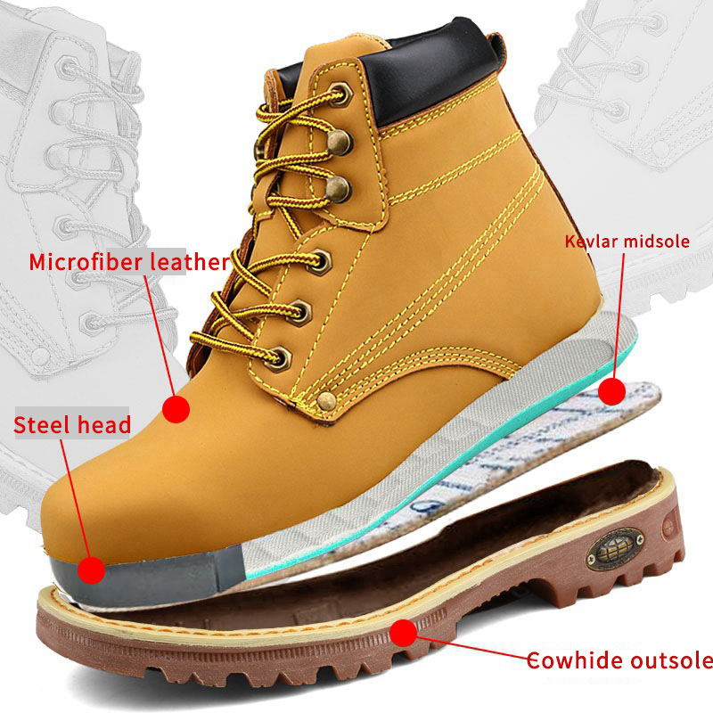 Custom anti puncture steel toe new man safety boot safety shoes for men protective work boots for men safety industrial