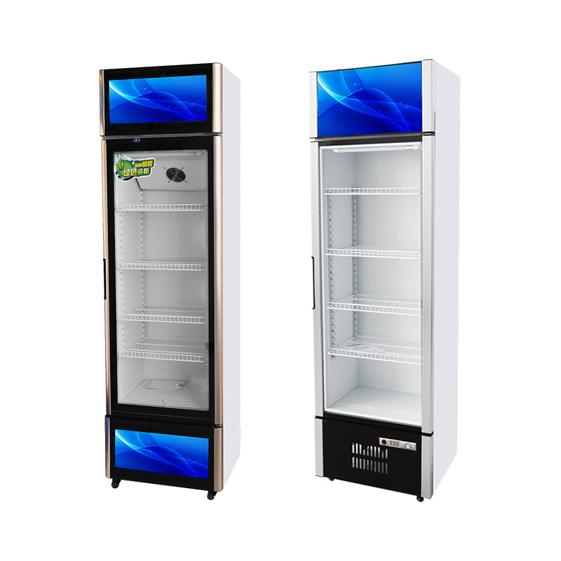 free logo design beer can display fridge Pepsi Refrigerator with Glass Door for Beverage Display and Promotion