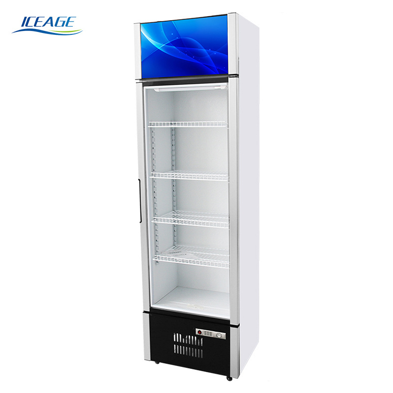 new design side by side double glass door self service water beverage wall mounted showcase display refrigerator