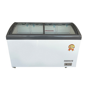 directly factory price  Glass door ice cream display showcase supermarket freezers horizontal freezer