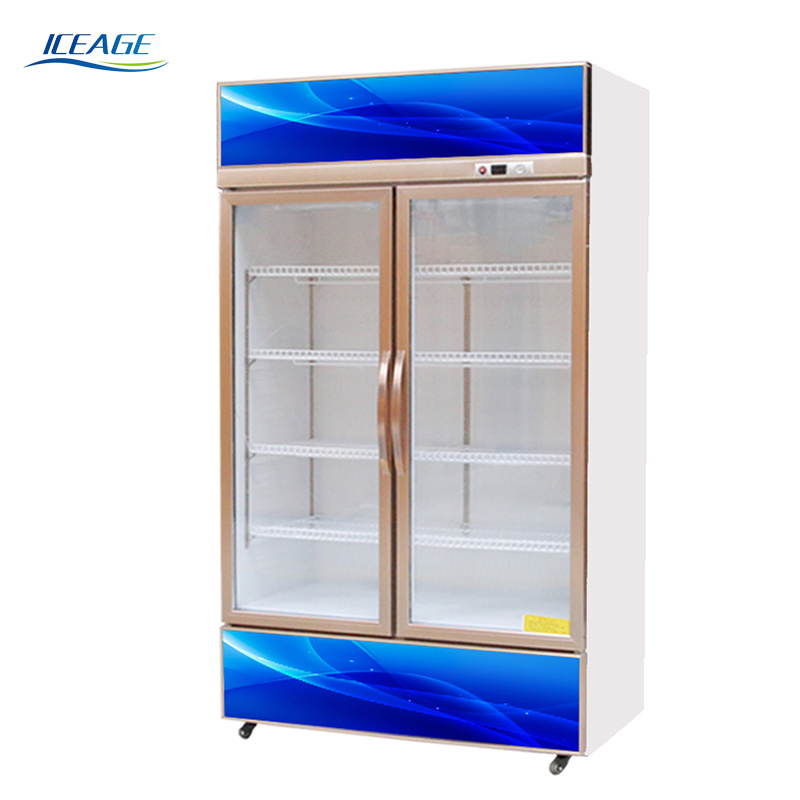 commercial custom made double door upright mon ster energy soft drinks beer bottle bar beverage chiller display freezers fridge