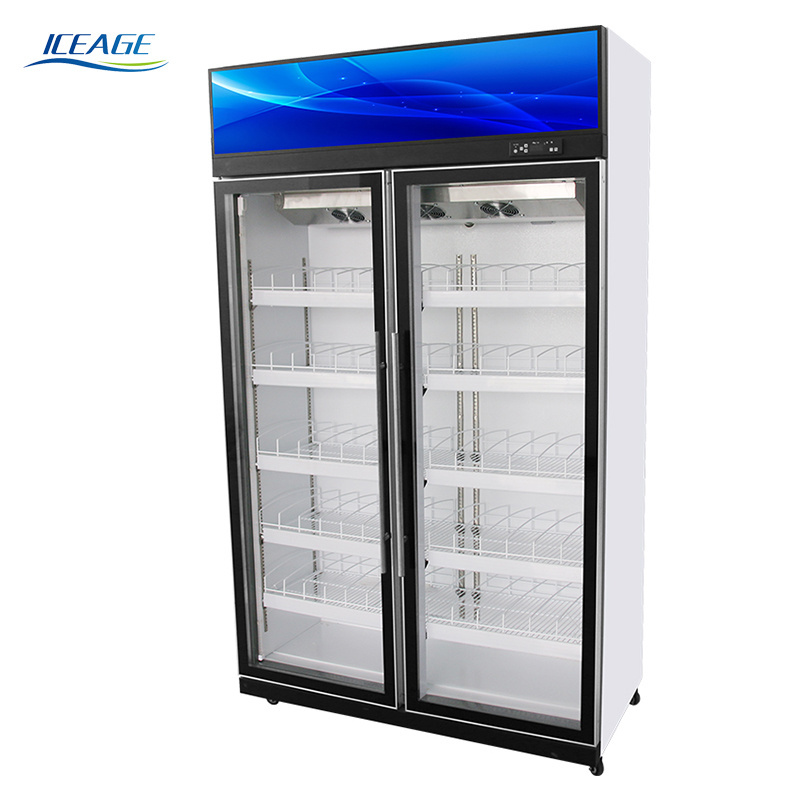 commercial custom made double door upright mon ster energy soft drinks beer bottle bar beverage chiller display freezers fridge