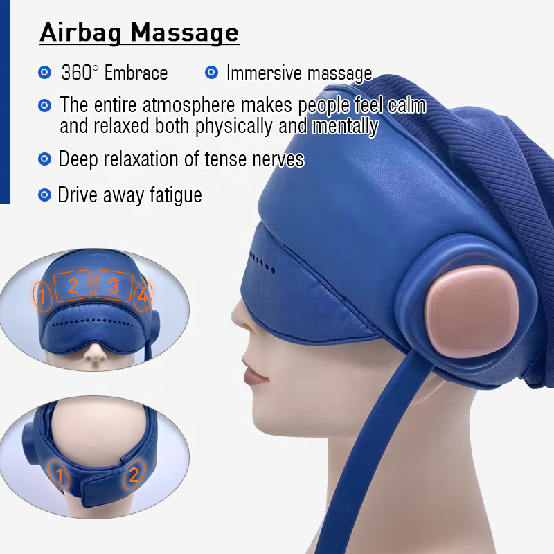 Rechargeable Head Massager Airbag massage Hot Compress  Migraine Relief Cap for Headache Tension Stress Relief