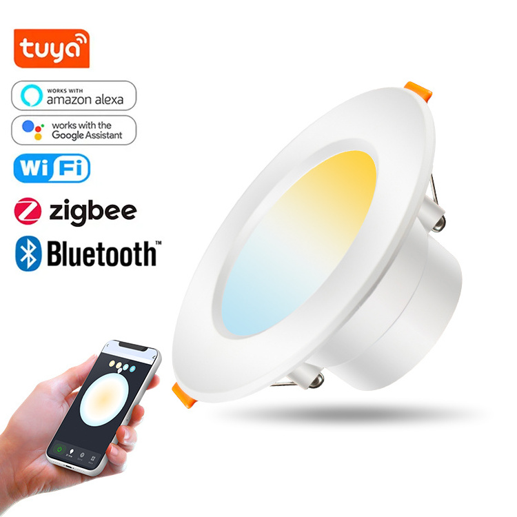 Wifi Tuya Smart Voice Control Recessed Ceiling Led Down Lights Led Recessed Down Light Dimmable Downlight