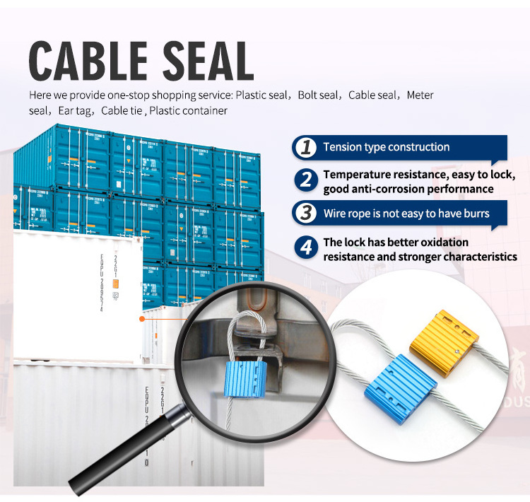 JCCS 005 fixed length cable seal lock mechanical pull tight cable seal