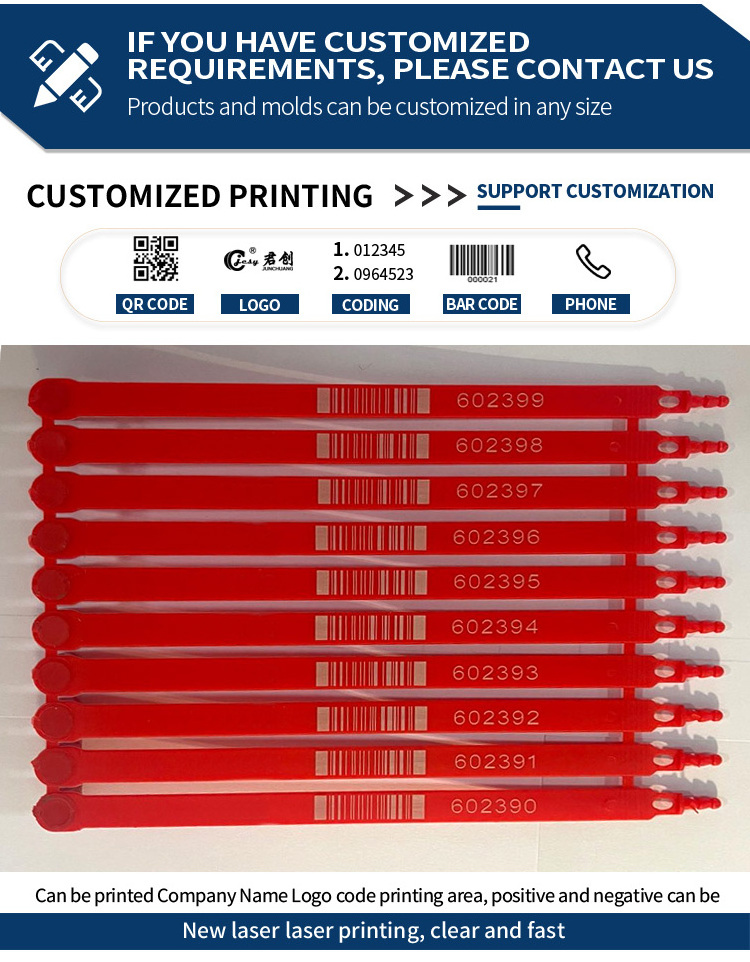 JCPS402 Fire extinguisher metal strap seal plastic seal lock numbered off zip tie for postal bag