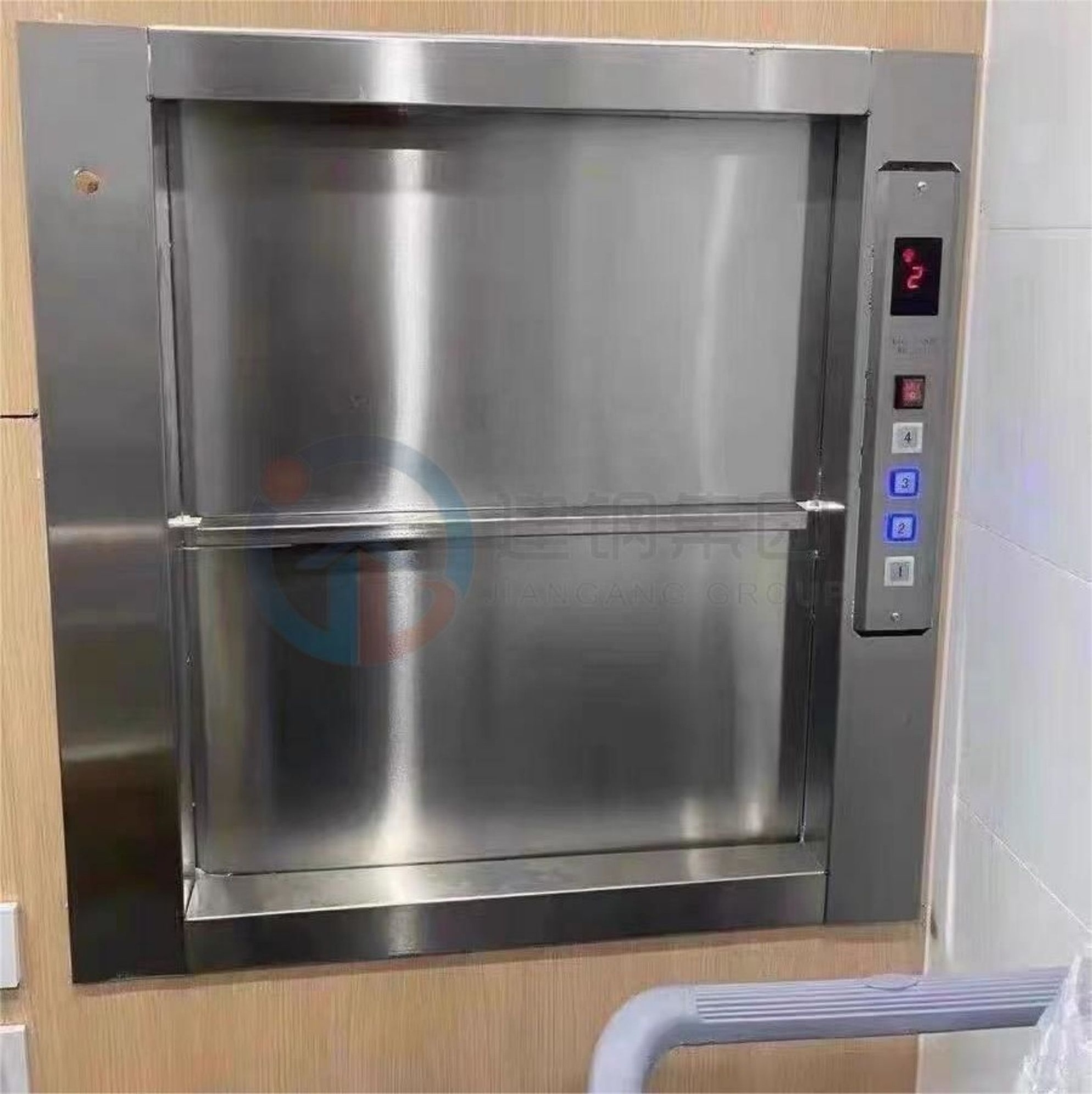 Multiple floors commercial public private buildings small freight elevator lift carry food Dumbwaiter within modern structures