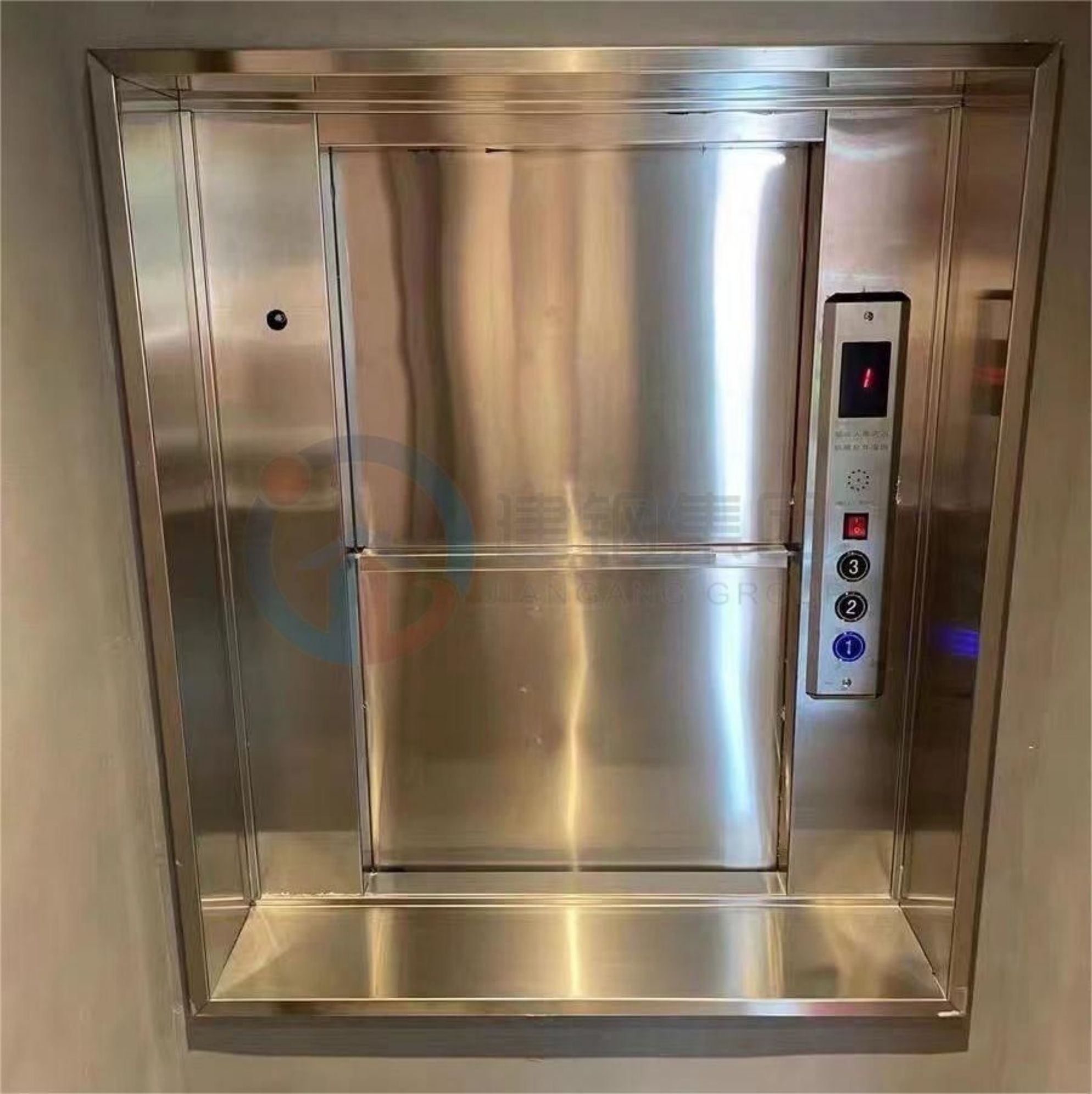 Multiple floors commercial public private buildings small freight elevator lift carry food Dumbwaiter within modern structures