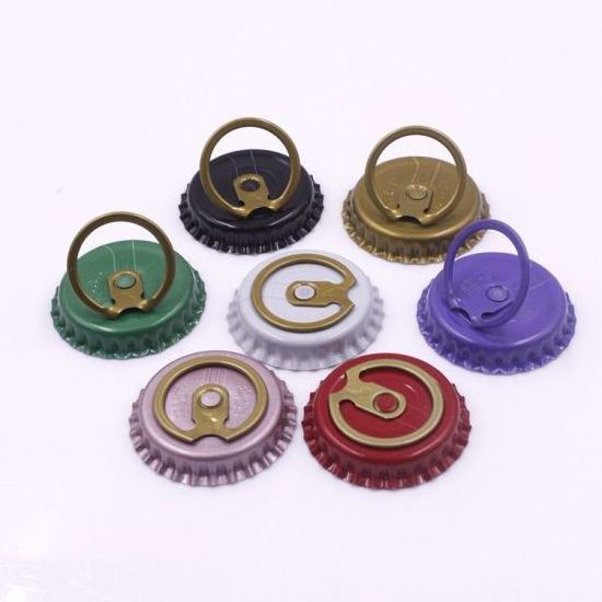 Factory Tinplate 29mm Level Type Easy Opening Pull Ring Beer Crown Cap