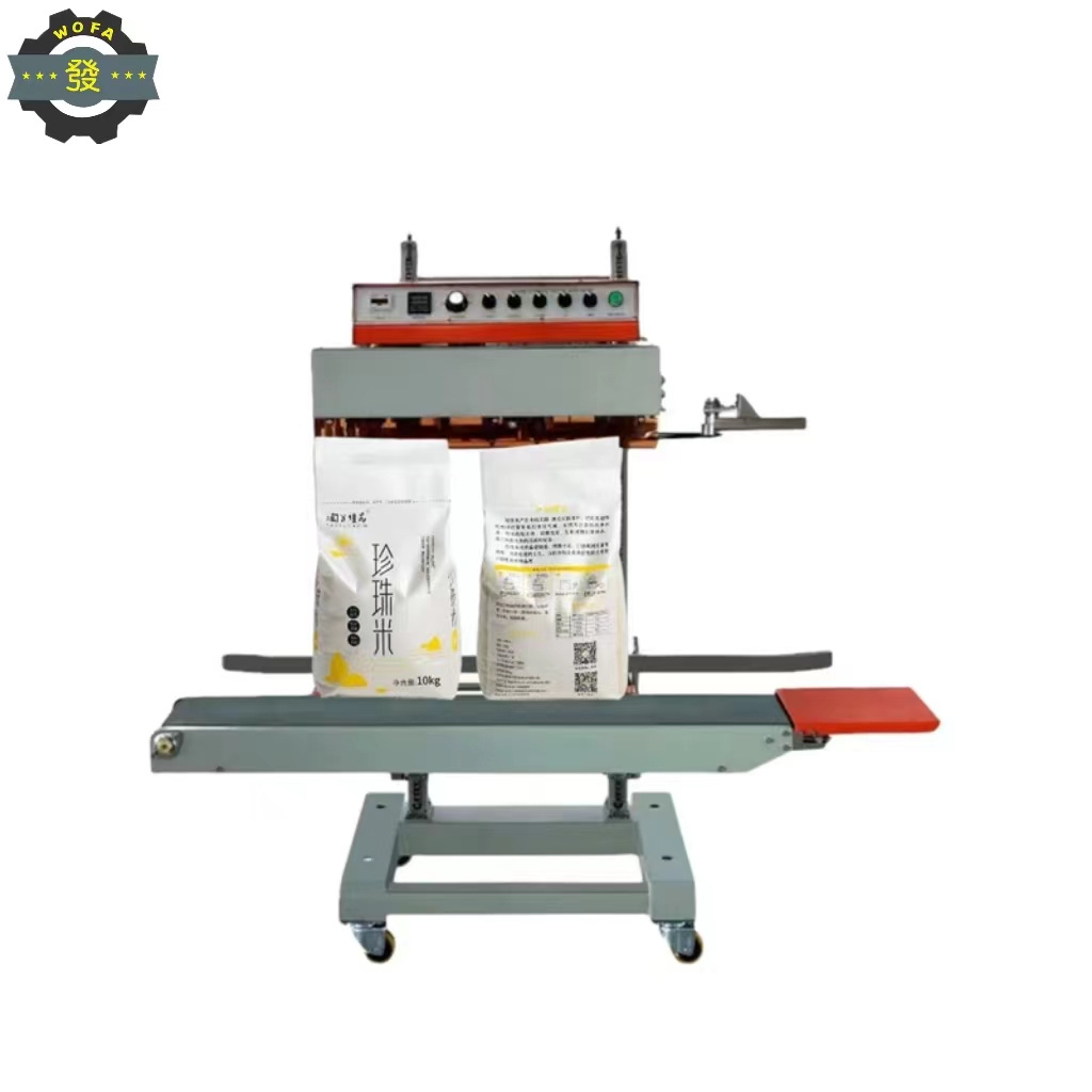 QLF-1680 Big package Vertical Continuous Band Sealer loading 10kg 15kg 25kg bag sealing machine rice bags sealing machine