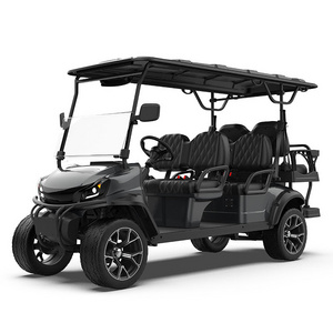 CE Certification Lithium Battery Powered Wheel 4+2 Seater Electric Golf Cart