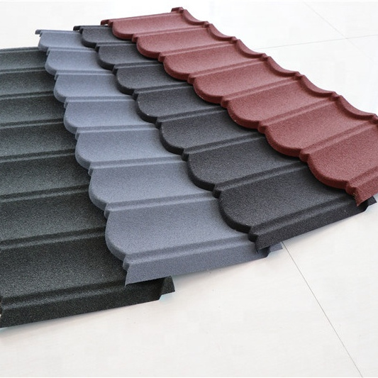 Chinese roof tile roofing sheet construction materials stone color coated metal roof tiles factory price