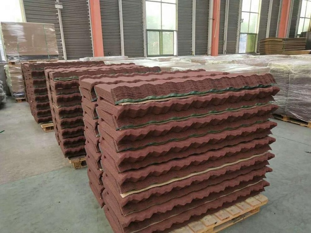 Chinese roof tile roofing sheet construction materials stone color coated metal roof tiles factory price