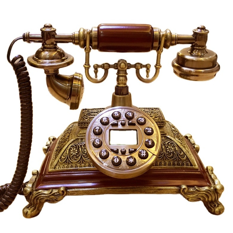 Natural solid wood antique telephone landline retro old creative telephone home office hotel telephone