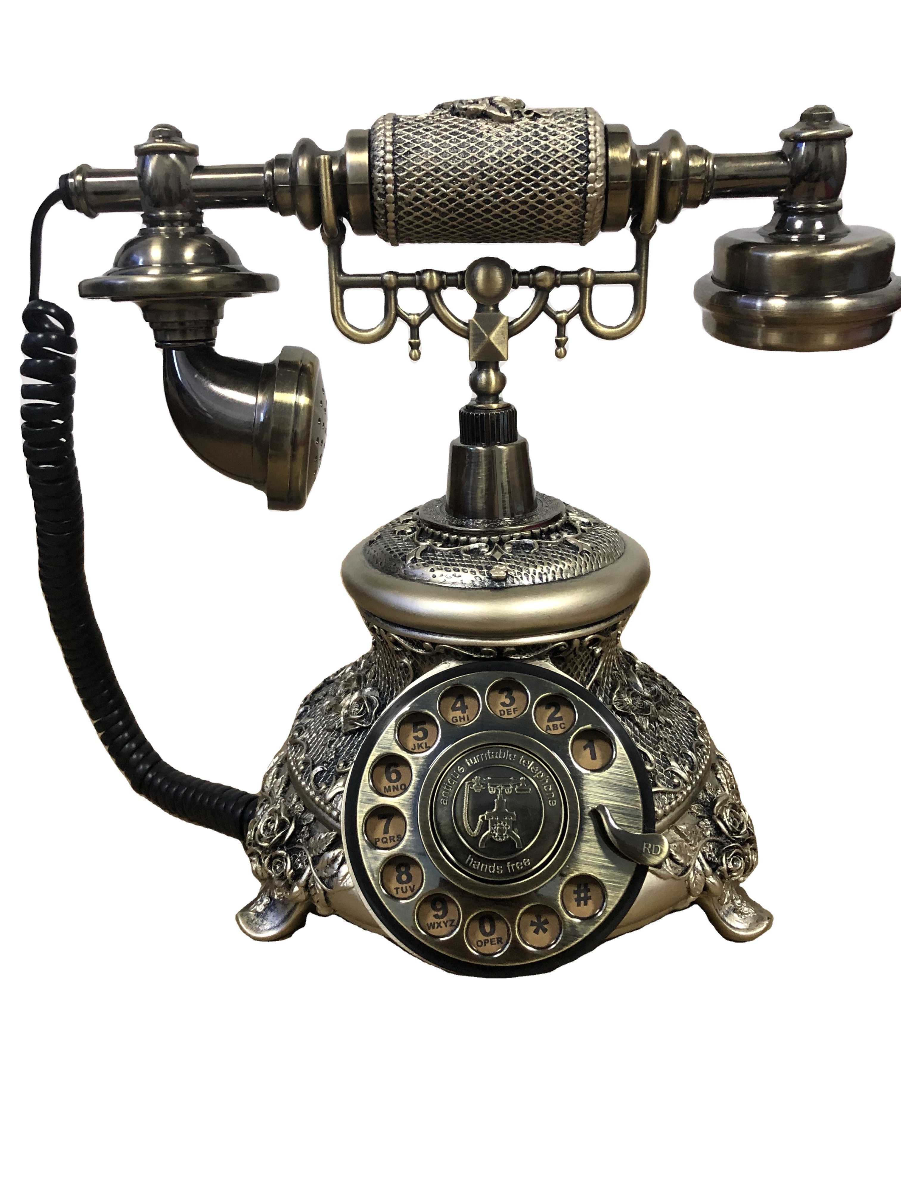 Manufacturers direct sales cross-border e-commerce European antique telephone  solid wood bronze household old telephone landlin