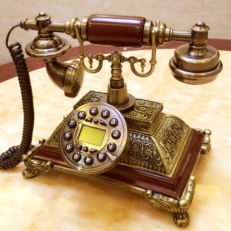 Natural solid wood antique telephone landline retro old creative telephone home office hotel telephone