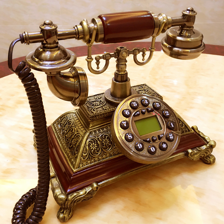 Natural solid wood antique telephone landline retro old creative telephone home office hotel telephone