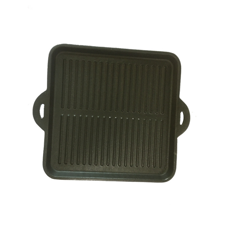 camping cast iron grill pan non stick griddle square double side grill pan