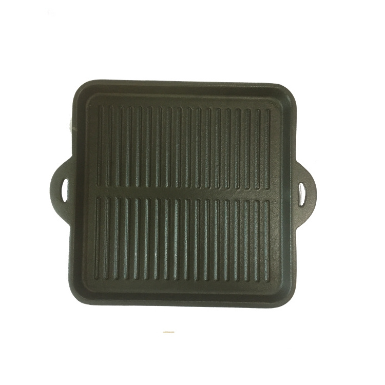 camping cast iron grill pan non stick griddle square double side grill pan