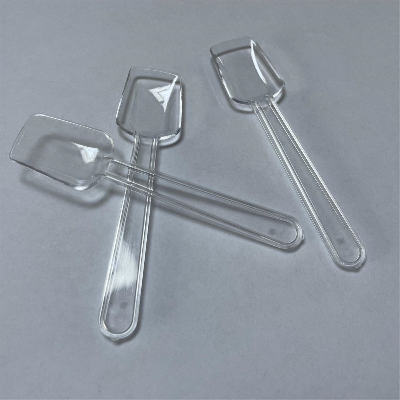 Eco disposable spoon disposable plastic ice cream spoon PS transparent ice cream scoop