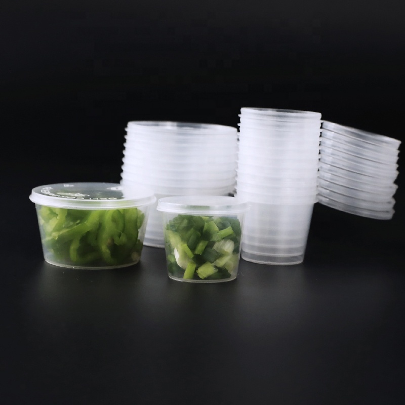 Restaurant dipping sauce container 25 ml sauce cup with lid PP sauce cup disposable plastic food container