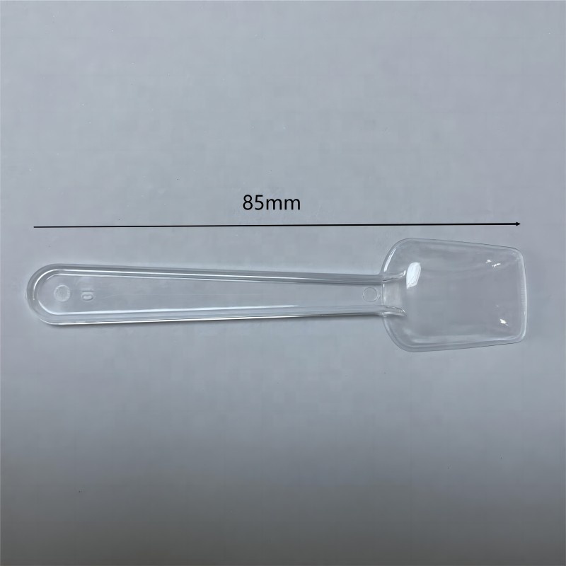 Eco disposable spoon disposable plastic ice cream spoon PS transparent ice cream scoop