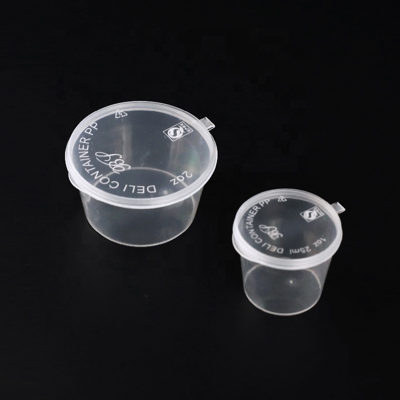 Restaurant dipping sauce container 25 ml sauce cup with lid PP sauce cup disposable plastic food container