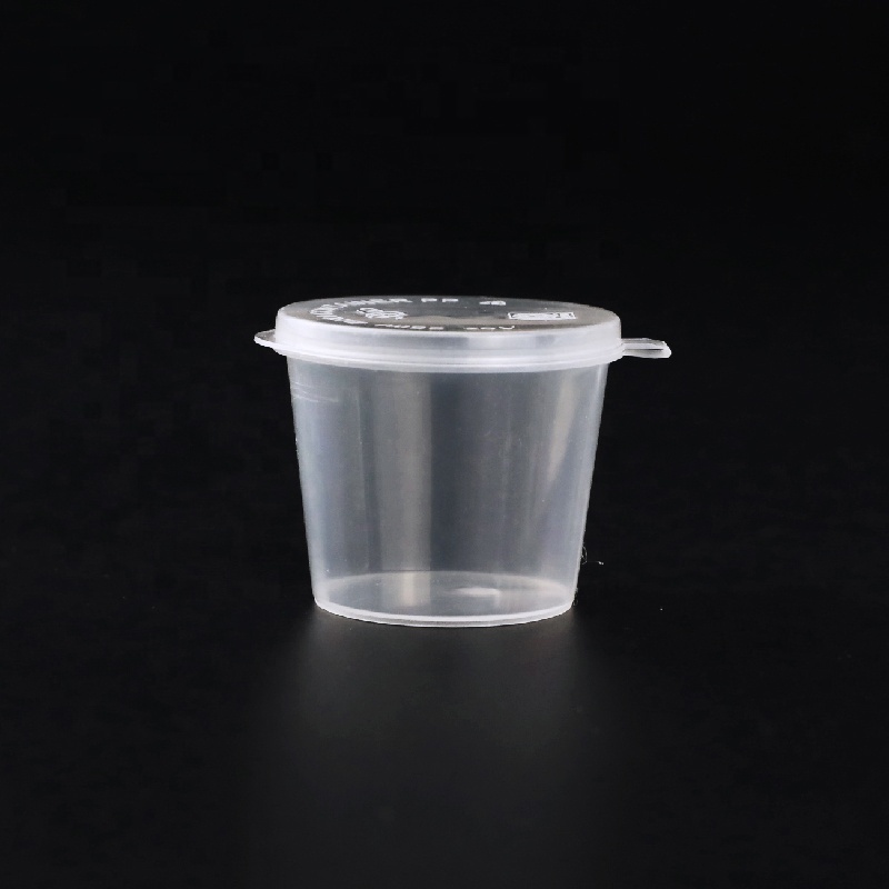 Restaurant dipping sauce container 25 ml sauce cup with lid PP sauce cup disposable plastic food container