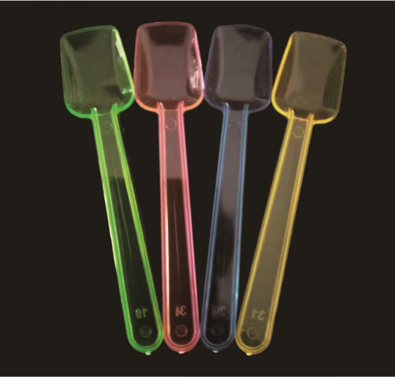 Transparent colorful plastic mini ice-cream scoop spoons disposable